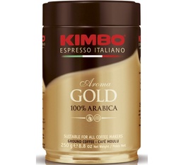 Kimbo Aroma Gold ground coffee - 100% Arabica - 250g in Metal Tin
