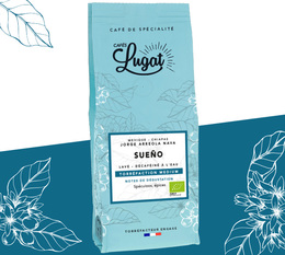 Cafés Lugat Organic Decaf Coffee Beans Sueño Water-Decaffeinated - 250g
