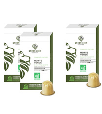 Special Offer 2+1 Green Lion Coffee - Organic Monte Verde Fairtrade Capsules 3x10 compatible Nespresso