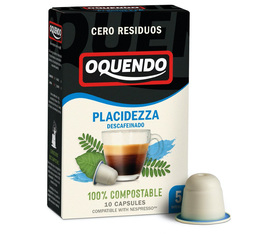 Oquendo Placidezza decaffeinated biodegradable capsules for Nespresso x 10