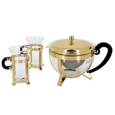 Bodum Chambord gold tea set with teapot & 2 x 30cl cups - Free tea offer!