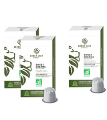 Special Offer 2+1 Green Lion Coffee - Organic Sweet dreams decaffeinated capsules x10  Nespresso compatible