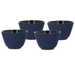 Set of 4 blue cast iron cups - 12cl