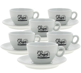 Cafés Lugat Set of 6 Latte Cups and Saucers - 29cl