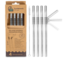Set of 4 Straws & Cleaning Brush by Nuts