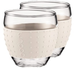 Bodum Pavina glasses with creamy white silicone band - 2x350ml