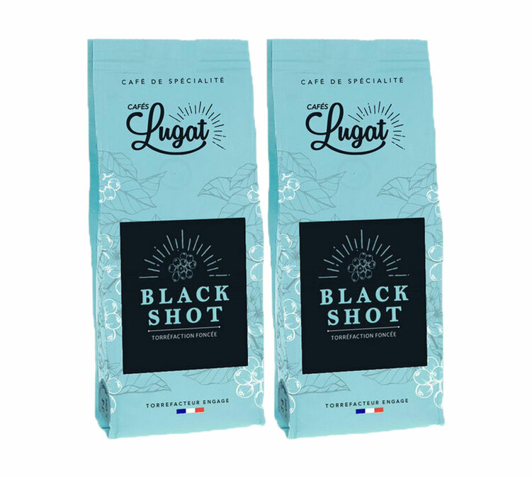 400 g Café en grain Black Shot - Cafés Lugat