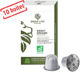 Green Lion Coffee Sweet Dreams décaféiné x100 Nespresso compatibles