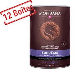 MaxiLot Chocolat en poudre Suprême 12 kg (12 x 1 kg) - Monbana