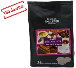180 dosettes souples Dégustation 100% Arabica - MAISON TAILLEFER