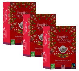 Pack Thé noir English Breakfast bio & Fairtrade - 3x20 sachets fraicheurs - English Tea Shop