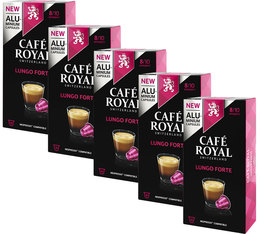 Pack 50 capsules Lungo Forte - Nespresso® compatible - CAFE ROYAL