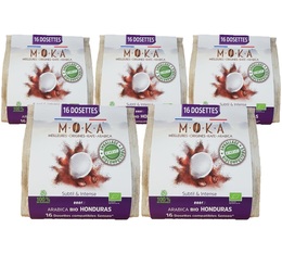 Pack 5 x 16 Dosettes Bio biodégradables compatibles Senseo Honduras Bio - MOKA