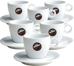 Tasses - CAFFE VERGNANO - tasses et sous-tasses cappuccino 18cl x6