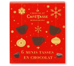 Café Tasse Christmas Gift Box of 6 Chocolate Cups - 60g