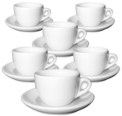 6 tasses cappuccino et sous-tasses porcelaine Verona 19cl - Ancap