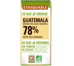 30g Mini-tablette chocolat noir Guatemala 78% Bio - ETHIQUABLE 
