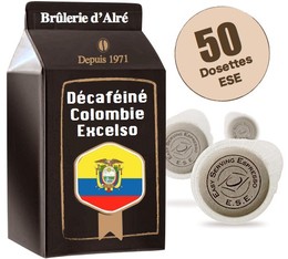 50 dosettes ESE Décafeiné Colombie Excelso - BRULERIE D'ALRE