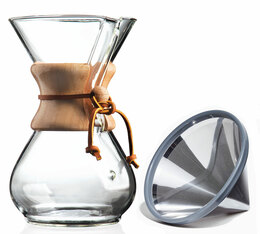 Cafetière CHEMEX en verre 6 tasses et filtre permanent ABLE Kone