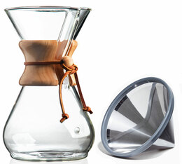 Cafetière CHEMEX en verre 8 tasses et filtre permanent ABLE Kone