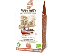 15 Capsules Melle Albert Bio - biodégradables - Nespresso compatible -TERRAMOKA