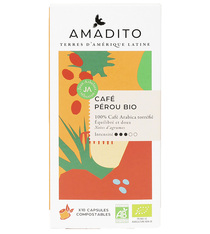 10 Capsules Nespresso® Biodégradables compatibles Amadito - Pérou Bio