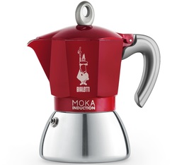 cafetiere italienne moka induction rouge six tasses