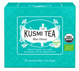 Thé vert et Maté - Blue Detox Bio - 20 sachets mousselines - Kusmi Tea