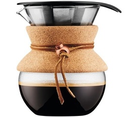 Bodum Pour Over filter coffee maker in cork and leather - 4 cups