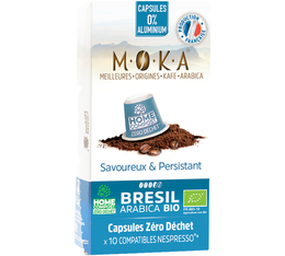 10 Capsules Brésil Bio biodégradables Home Compost compatibles Nespresso® - Moka