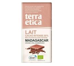 Tablette chocolat au Lait  50% Madagascar 100g - Terra Etica