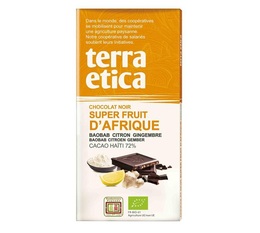 Tablette chocolat Noir 72% Superfruits d'Afrique 100g - Terra Etica