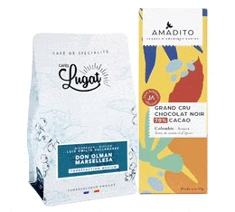 Pack Grand cru - Café en grains : Nicaragua - Don Olman Marsellesa  - 200g - Cafés Lugat et Chocolat noir Amadito