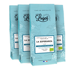 4x250g café en grain bio La Esperanza - Cafés Lugat