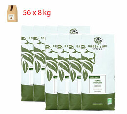 8 kg x 56  Café en grain bio Terre d'avenir Commerce Equitable GREEN LION COFFEE