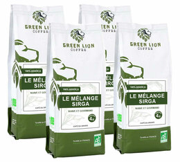 4x250g café en grain bio Le Mélange Sirga 100% Arabica - Green Lion Coffee