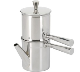 ILSA Neapolitan Flip Drip Coffee Maker in Stainless Steel - 3 cups