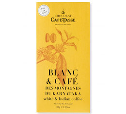 Tablette chocolat blanc et Café d'Inde 85gr - Café-Tasse