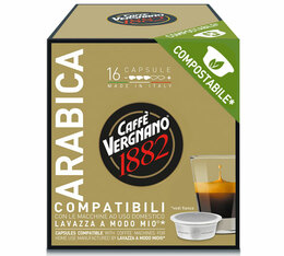 16 Capsules compostables compatibles A Modo Mio Lavazza - CAFFE VERGNANO