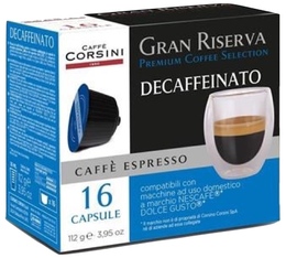 16 Capsules Gran Riserva Decaffeinato pour Nescafe® Dolce Gusto® - CAFFE CORSINI