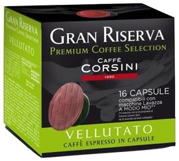 16 Capsules compatibles A Modo Mio Lavazza Gran Riversa Vellutato - CAFFE CORSINI