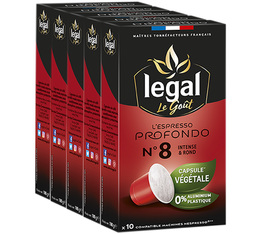 50 capsules végétales Espresso Profondo -  compatible Nespresso® - CAFES LEGAL