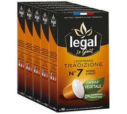 50 capsules végétales Espresso Tradizione -  Nespresso® compatible - CAFES LEGAL
