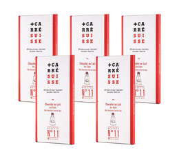 Pack de 5 Tablettes de Chocolat au Lait des Alpes 5x100g - Carré Suisse
