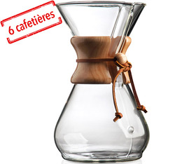 Chemex Cafetière en verre 8 tasses x 6