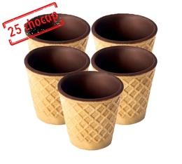 Lot de 5 Boîtes de 5 tasses mini en gaufre et chocolat - Chocup Mini