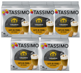 80 dosettes Columbus Latte de l'ours - TASSIMO 