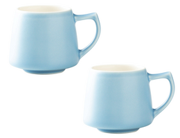 origami aroma cup bleu mat deux tasses