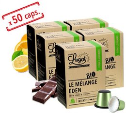 Cafés Lugat Le Mélange Eden Bio 10 Capsules compatibles Nespresso x5