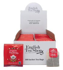 English Breakfast bio - 100 sachets plats individuels - English Tea Shop